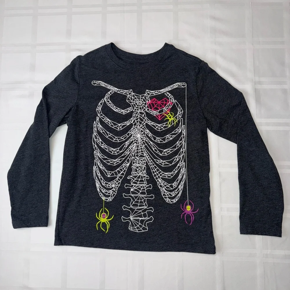 Cat & Jack Skeleton Graphic Long Sleeve Shirt - Picture 1 of 6